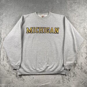 Vintage Michigan Sweatshirt Mens Size XXL Grey U of M Wolverines 90s Skater